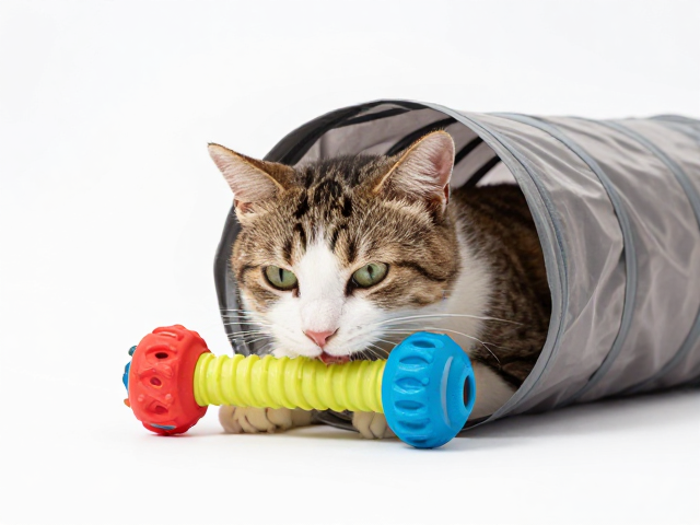 猫隧道与耐咬磨牙玩具,缓解分离焦虑,让爱宠安心独处不拆家