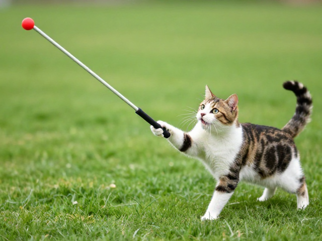高活力宠物怎么玩?设定游戏时间,用伸缩杆逗猫棒高效放电