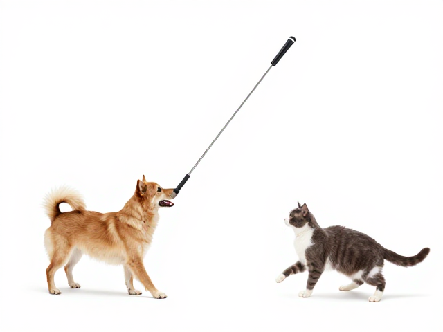 Petstages伸缩杆逗猫棒,中小型犬猫互动的趣味选择