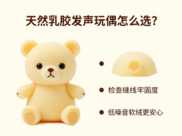 天然乳胶发声玩偶怎么选?检查缝线牢固度,低噪音软绒更安心