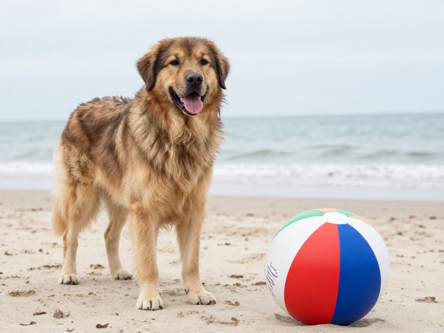 中大型犬海滩度假必备,全浮力浮水互动球安全游玩指南