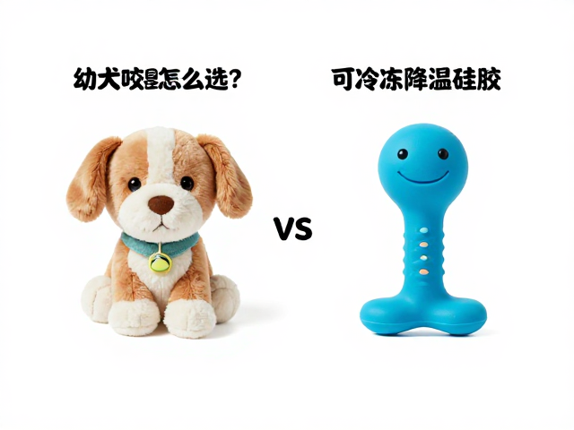 幼犬咬具怎么选？毛绒安抚偶VS可冷冻降温硅胶，实测观察偏好材质