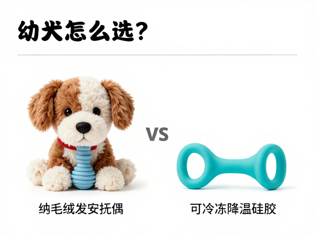 幼犬咬具怎么选？毛绒安抚偶VS可冷冻降温硅胶，实测观察偏好材质