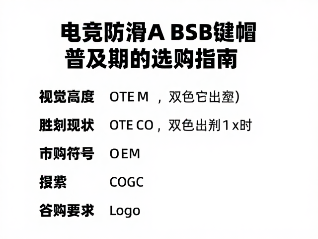 电竞防滑ABS键帽,OEM高度与双色注塑普及期的选购指南