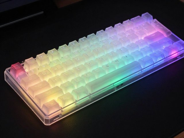高透RGB PC电竞键帽评测,半透明渐变设计,打造极致光效桌面美学