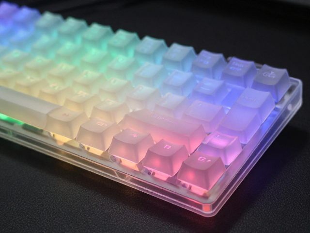 高透RGB PC电竞键帽评测,半透明渐变设计,打造极致光效桌面美学