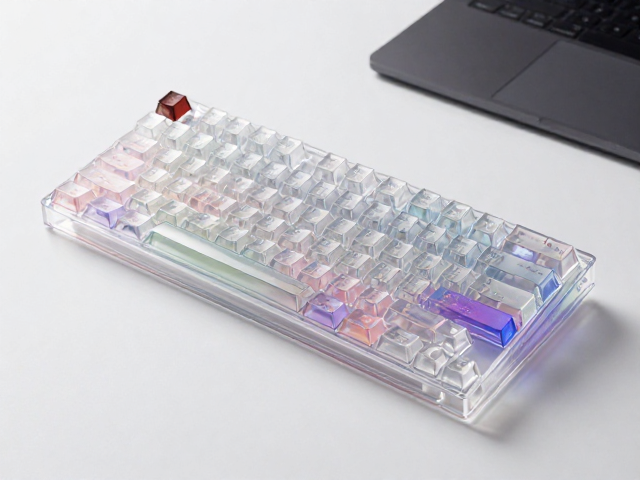 高透RGB PC键帽搭配高端办公桌面,极致光泽打造电竞美学