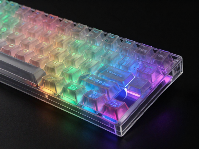 CNC精密雕刻高透RGB PC电竞键帽,ABS/PC复合材质手感与透光双绝