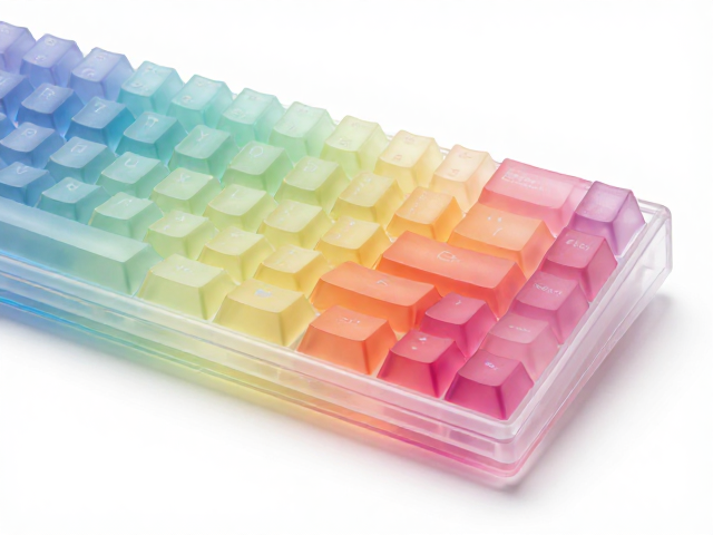 高透RGB PC电竞键帽,半透明渐变与UV印刷的视觉盛宴