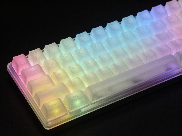 高透RGB PC电竞键帽,半透明渐变与UV印刷的视觉盛宴