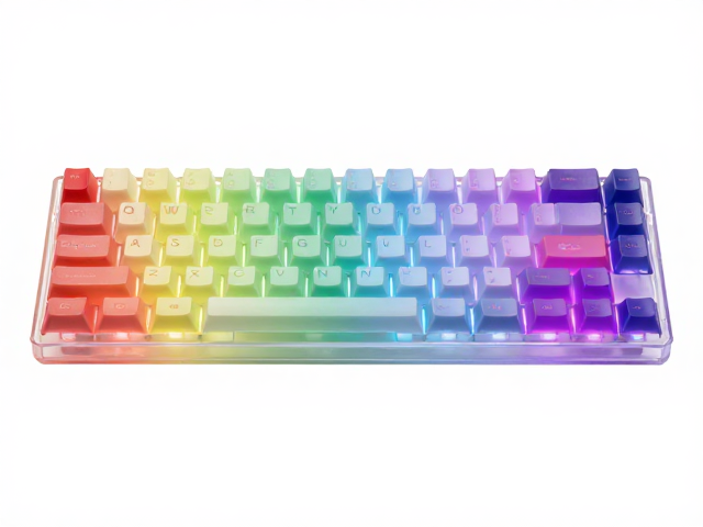 高透RGB PC电竞键帽,半透明渐变与UV印刷的视觉盛宴