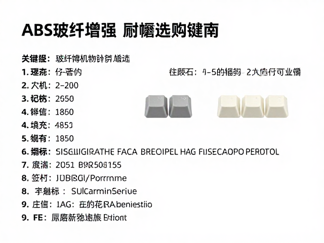 ABS玻纤增强耐磨键帽,填充工艺解析与选购指南