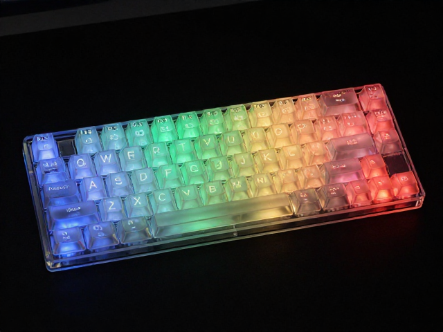 全透双色竞技键帽评测,LED兼容树脂与冷暖光字符的视觉盛宴
