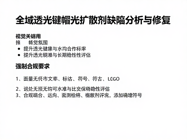 全域透光键帽光扩散剂缺陷分析与修复,提升透光率与均匀性指南