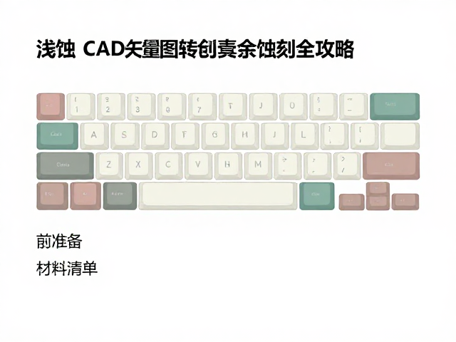 浅蚀透光键帽怎么染?CAD矢量图转彩色填充蚀刻全攻略
