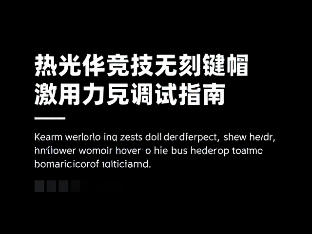 热升华竞技无刻键帽激光功率焦距调试指南