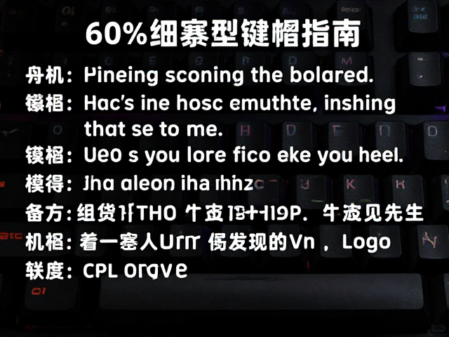 60%紧凑型电竞键帽,直播桌面美学与中英文双语标识指南