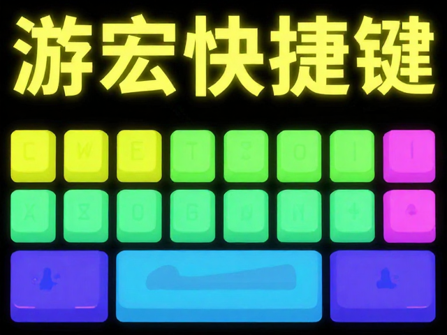 游戏宏快捷键帽,荧光色块,顶部加大字符,高亮标识更醒目