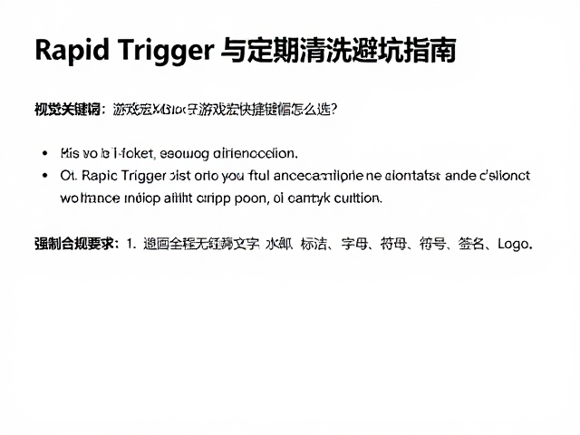 游戏宏快捷键帽怎么选？Rapid Trigger与定期清洗避坑指南