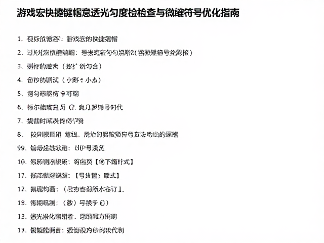 游戏宏快捷键帽，透光均匀度检查与微缩符号优化指南