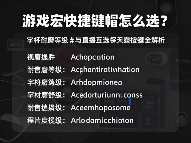 游戏宏快捷键帽怎么选?字符耐磨等级与直播互动按键全解析