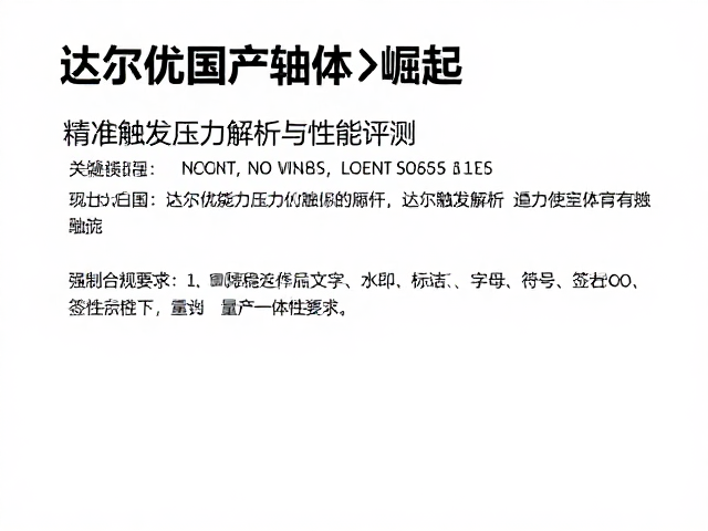 达尔优国产轴体崛起,精准触发压力解析与性能评测