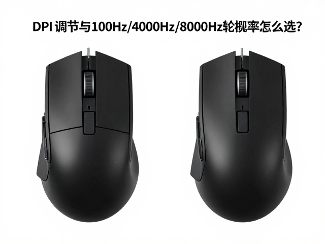 达尔优鼠标DPI调节与1000Hz/4000Hz/8000Hz轮询率怎么选?
