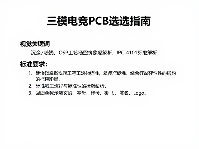 三模电竞PCB选型指南,沉金/喷锡/OSP工艺与IPC-4101标准解析