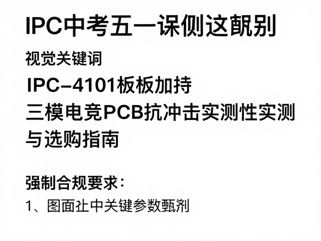IPC-4101板材加持,三模电竞PCB抗冲击性实测与选购指南