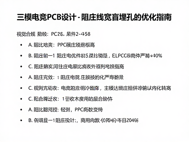 三模电竞PCB设计,阻抗线宽与盲埋孔技术优化指南