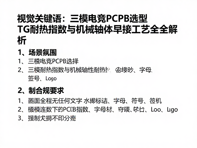 三模电竞PCB选型,Tg耐热指数与机械轴体焊接工艺全解析