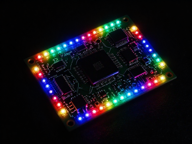 板载贴片RGB灯珠PCB搭配专用MCU,实现PWM无频闪调光方案