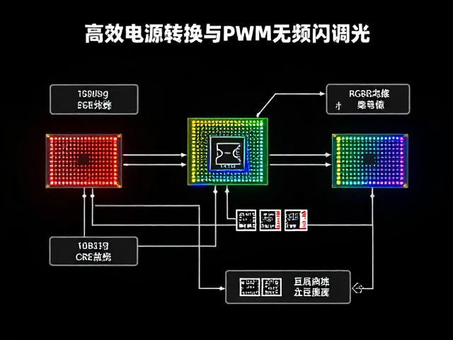板载贴片RGB灯珠PCB方案，高效电源转换与PWM无频闪调光详解