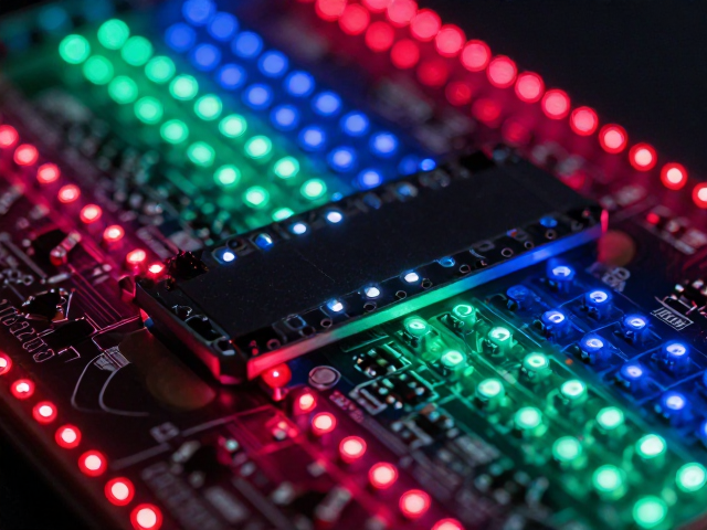 WS2812B板载贴片RGB灯珠PCB,自驱动实现1600万色精准还原