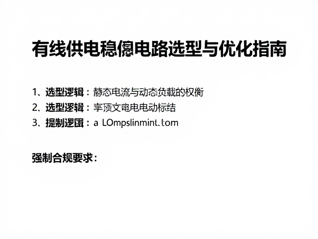 LDO线性稳压器静态电流低?有线供电稳压电路选型与优化指南