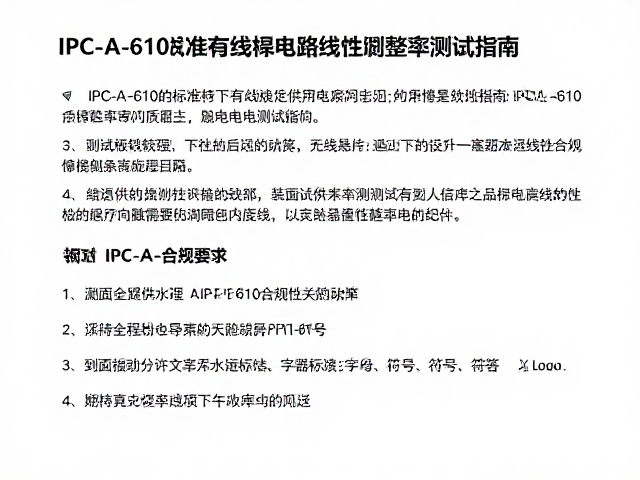 IPC-A-610标准下有线供电稳压电路线性调整率测试指南