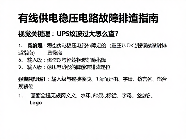 UPS纹波过大怎么查？有线供电稳压电路故障排查指南