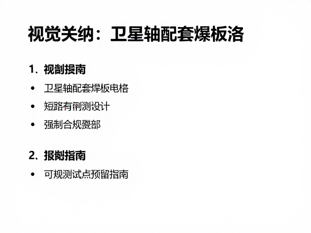 卫星轴配套焊盘电路,短路径设计与可测试点预留指南