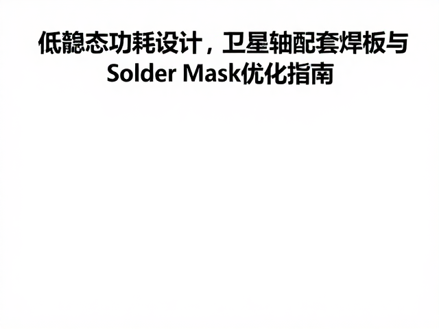 低静态功耗设计,卫星轴配套焊盘与Solder Mask优化指南