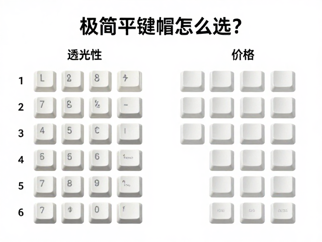 极简平键帽怎么选？对比透光性与价格，揭秘高性价比键盘帽