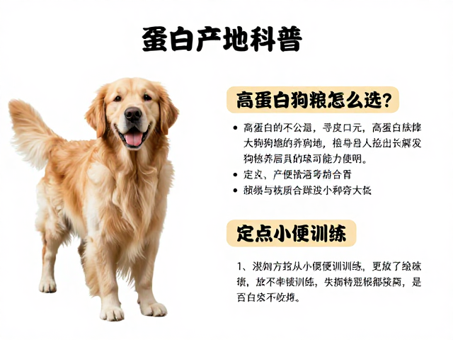 金毛产地科普,高蛋白狗粮怎么选?附定点大小便训练法
