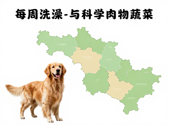 金毛犬产地科普,每周洗澡与适量肉类蔬菜的科学喂养指南