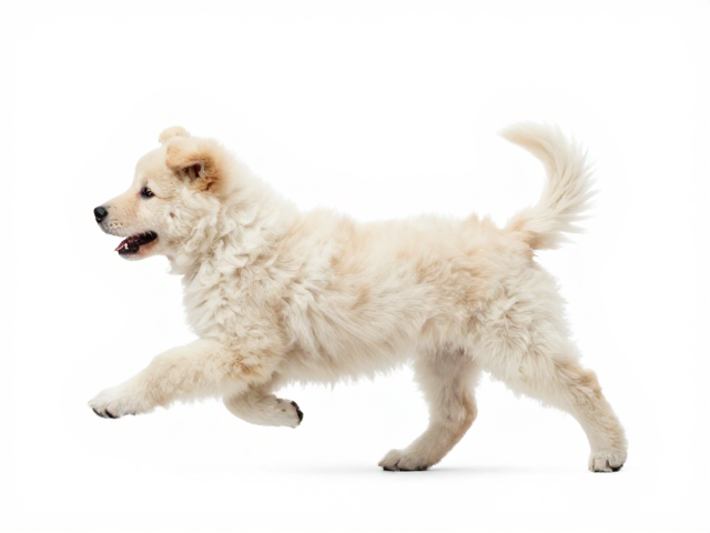 奶油色幼犬鉴别技巧,奔跑时背部保持水平是关键