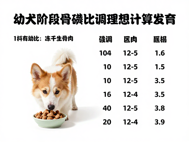幼犬喂食冻干生骨肉,钙磷比例协调指南,助力骨骼健康发育