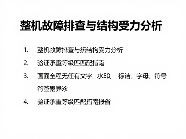 整机故障排查与结构受力分析,验证承重等级匹配指南