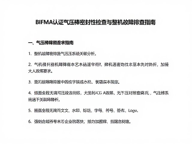 BIFMA认证下气压棒密封性检查与整机故障排查指南