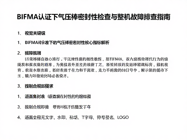 BIFMA认证下气压棒密封性检查与整机故障排查指南