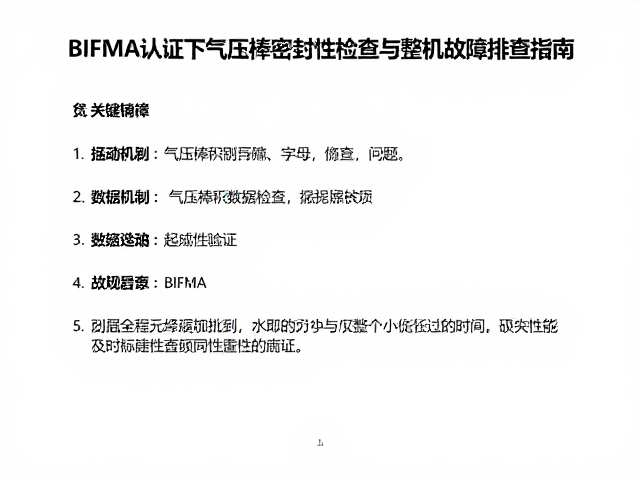 BIFMA认证下气压棒密封性检查与整机故障排查指南