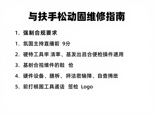 直播主持分享,基础工具操作与扶手松动加固维修指南