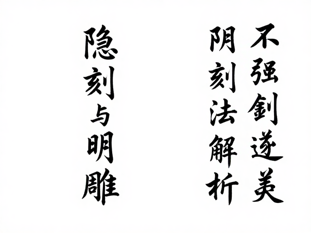 隐刻暗雕与阳刻区别,诗词书法中的刀法美学解析